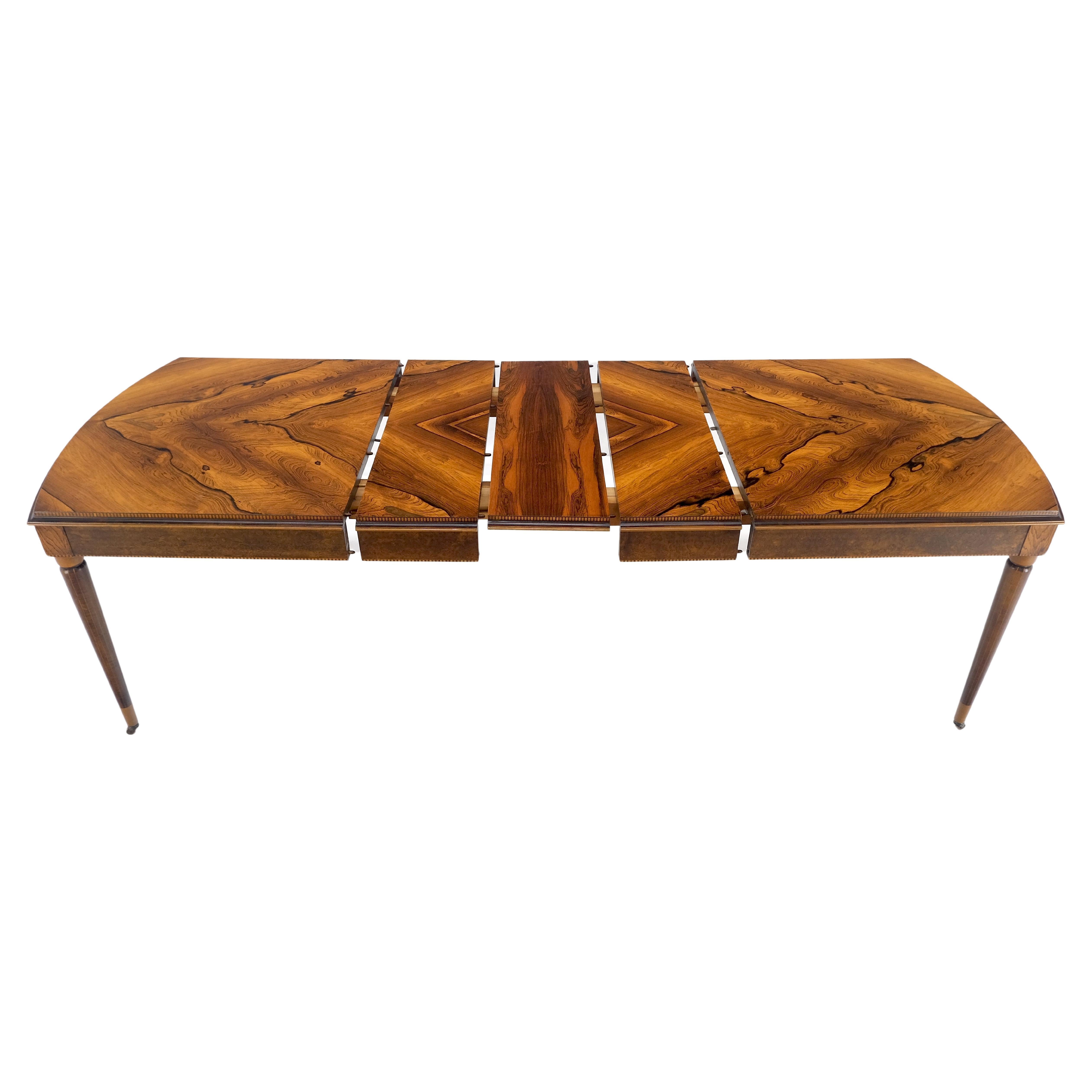 Français Table de salle à manger compacte Art déco français à motif phénoménal en bois de rose 3 feuilles MINT en vente