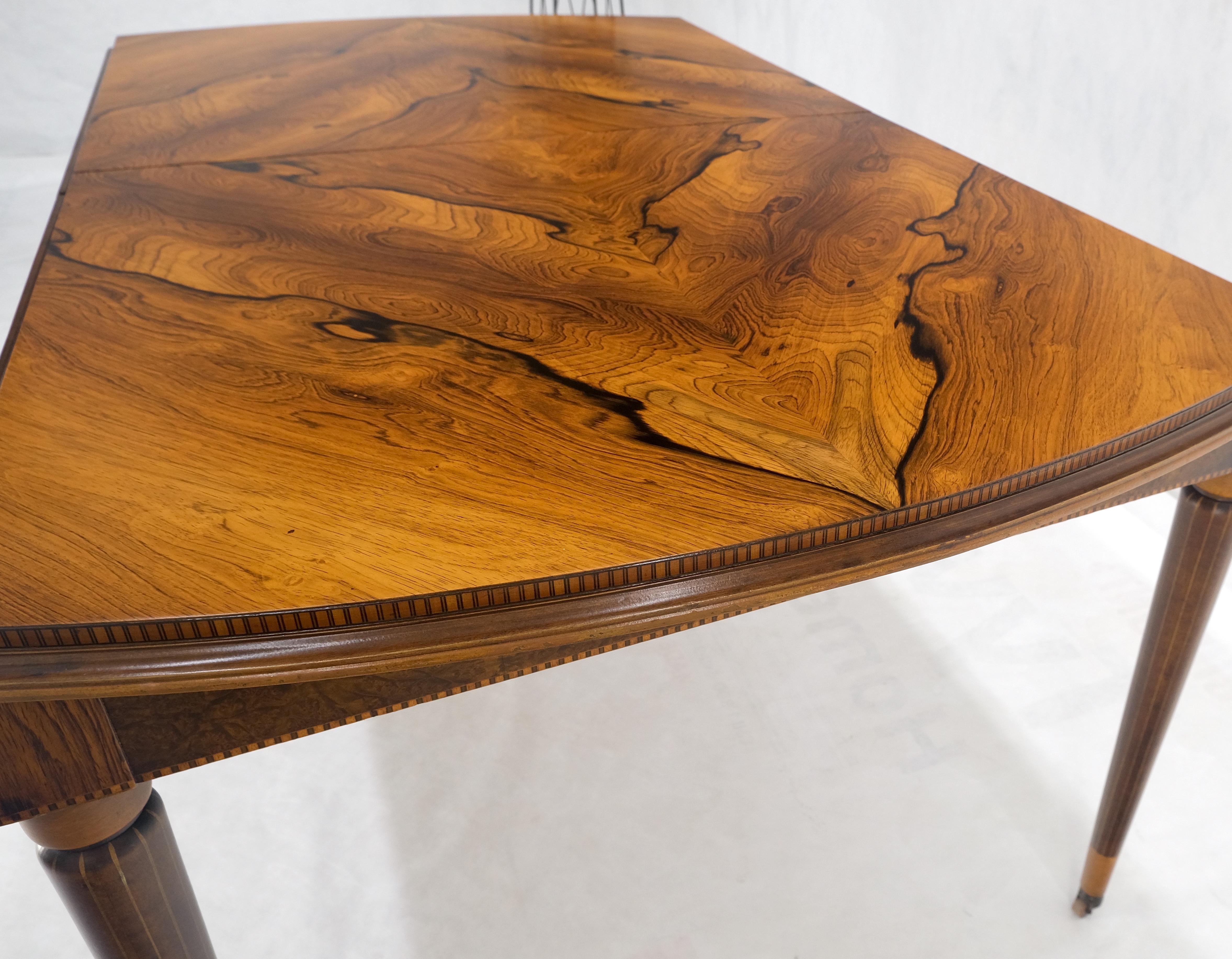 Table de salle à manger compacte Art déco français à motif phénoménal en bois de rose 3 feuilles MINT Excellent état - En vente à Rockaway, NJ