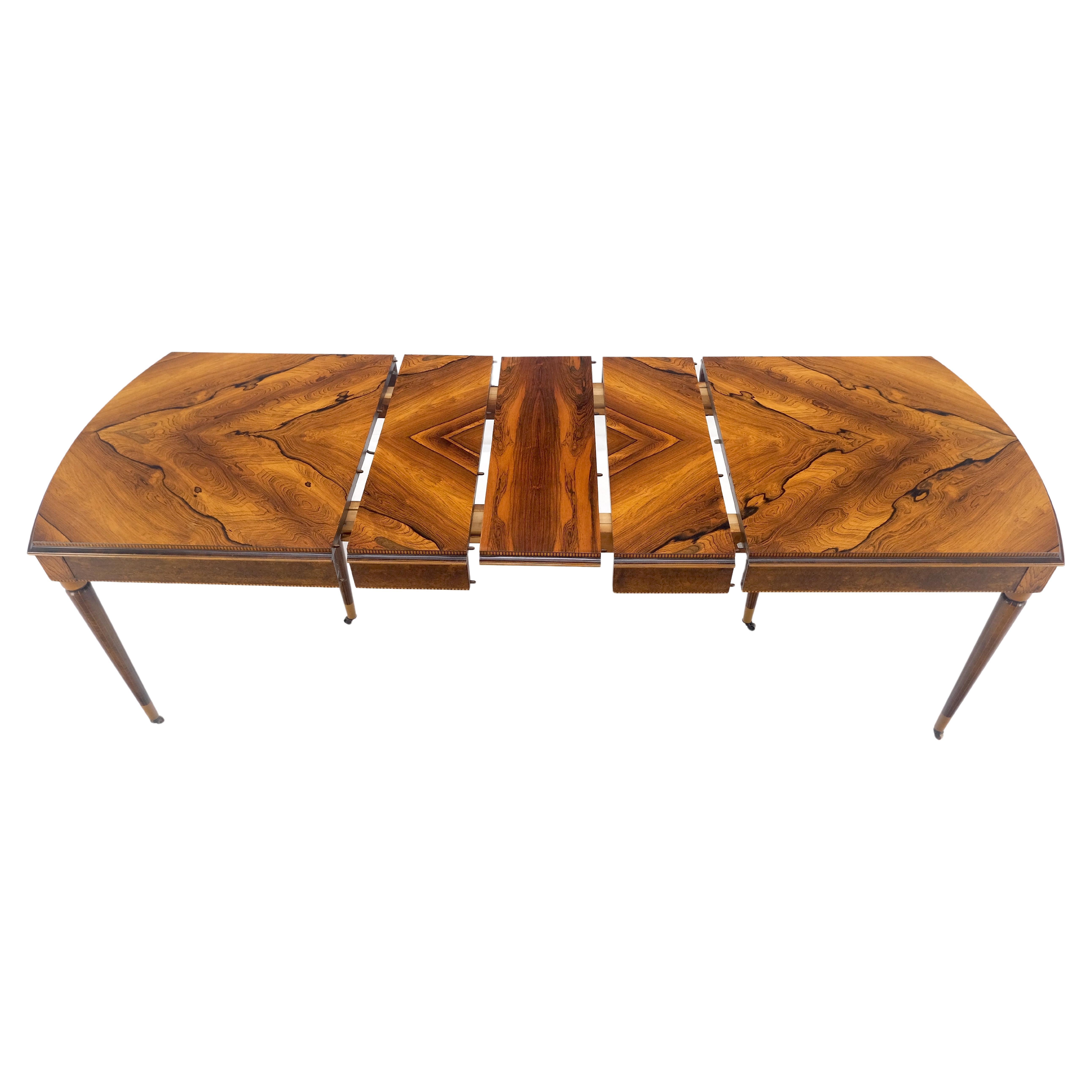 Table de salle à manger compacte Art déco français à motif phénoménal en bois de rose 3 feuilles MINT