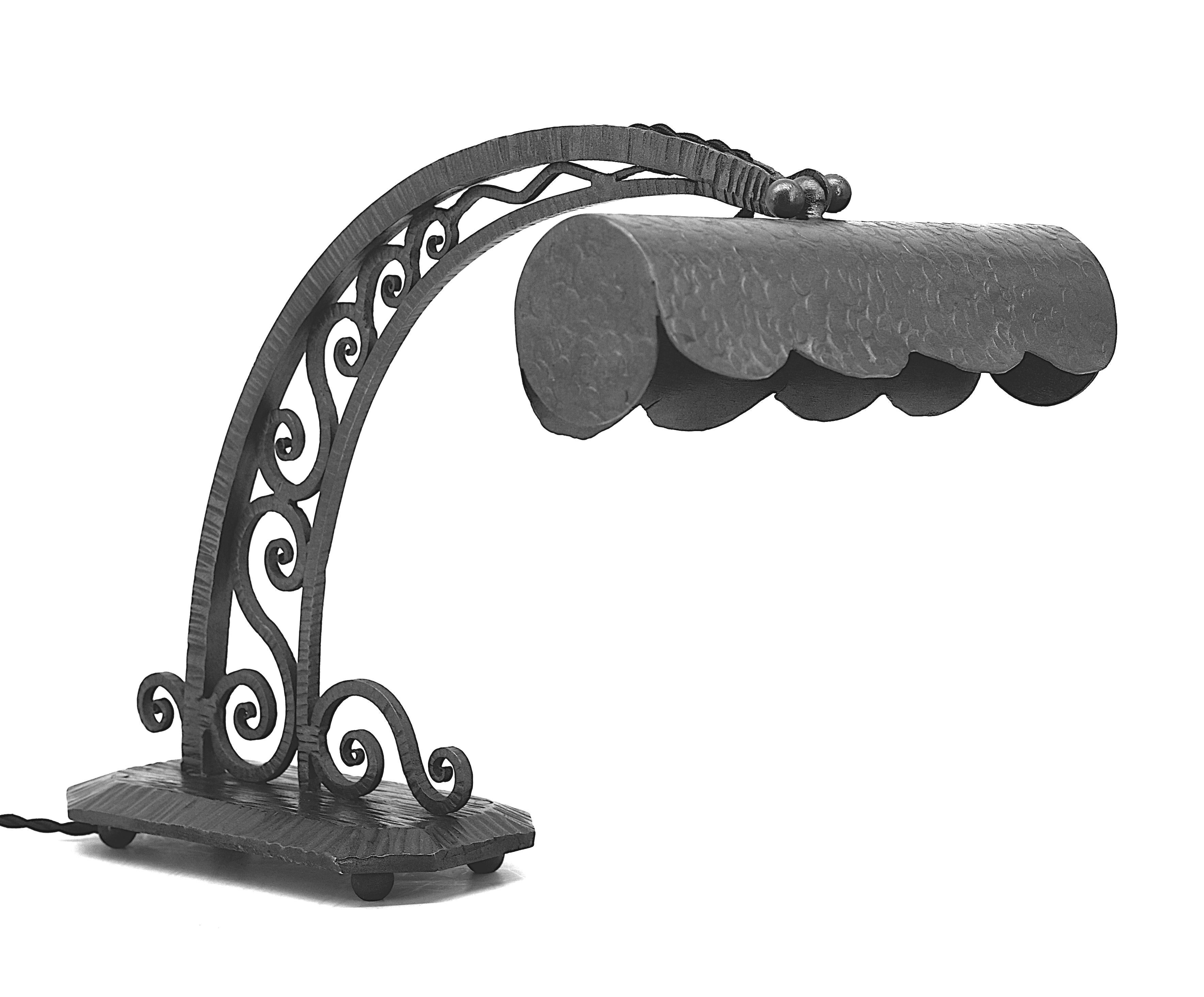 Le Fer Forge French Art Deco Piano / Desk / Table Lamp, 1920s For Sale ...
