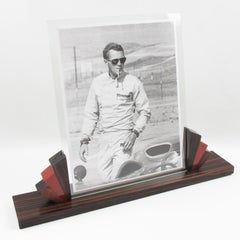 Französischer Art-déco-Bilderrahmen aus Makassarholz und Bakelit im Art déco-Stil