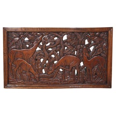 Antique French Art Deco Pierced Carving wall Panel
