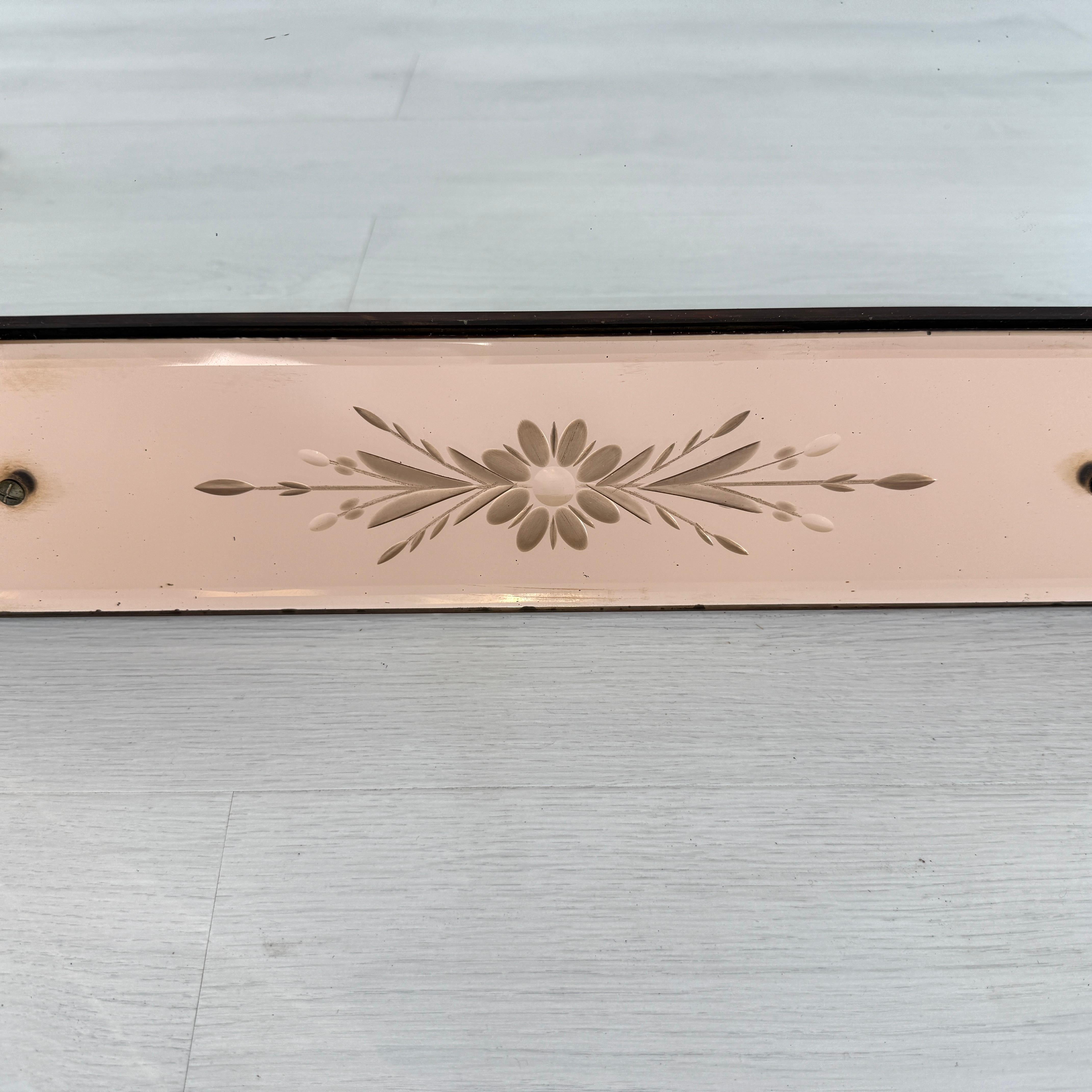 Espejo francés Art Deco Rosa, años 30 Vidrio en venta