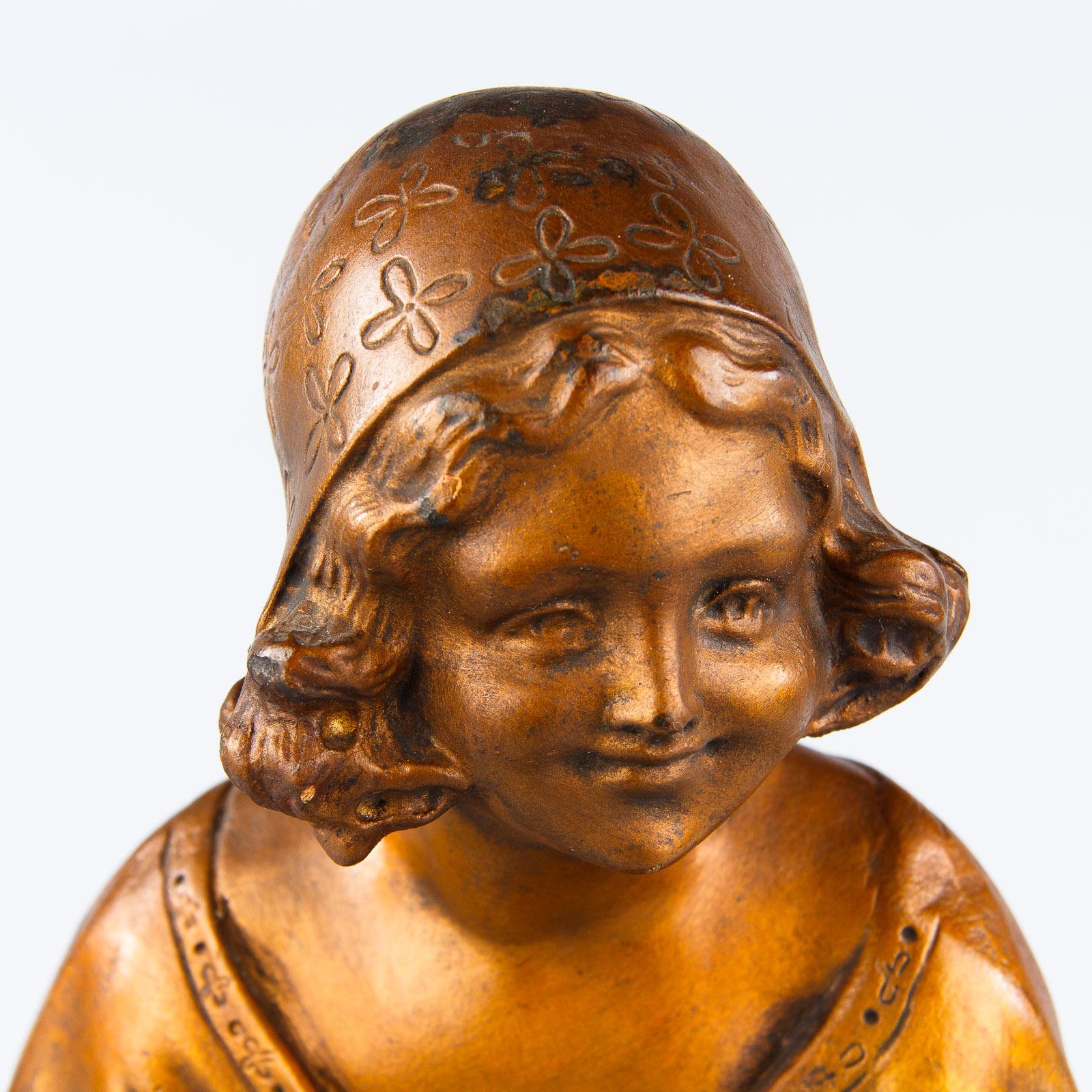 French Art Deco Statuette of Young Girl, 1920s For Sale 12