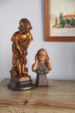 French Art Deco Statuette of Young Girl, 1920s