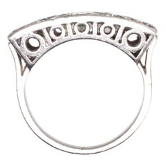 French Art Deco Platinum and Diamond Ring