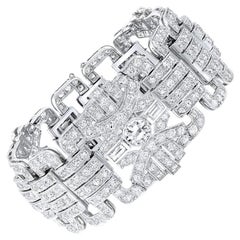 French Art Deco Platinum Diamond Bracelet