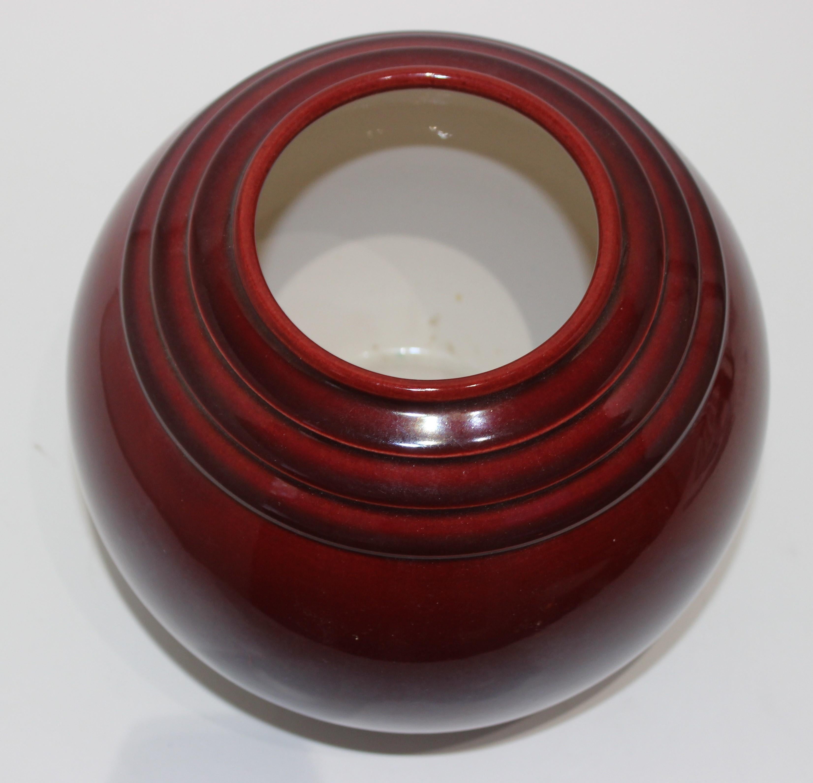 French Art Deco PM-Sevres Round Ceramic Vase 4