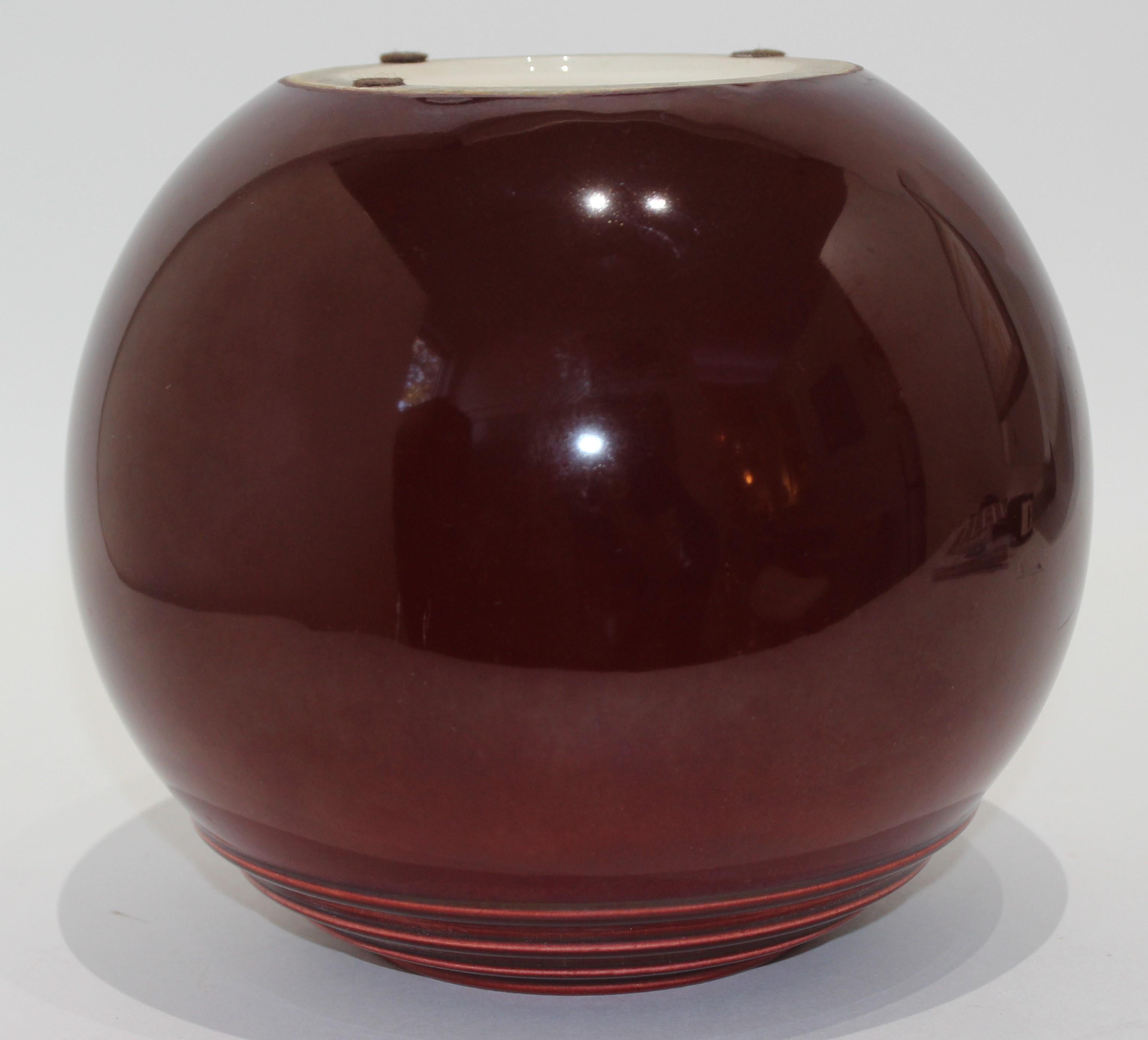 Mid-20th Century French Art Deco PM-Sevres Round Ceramic Vase