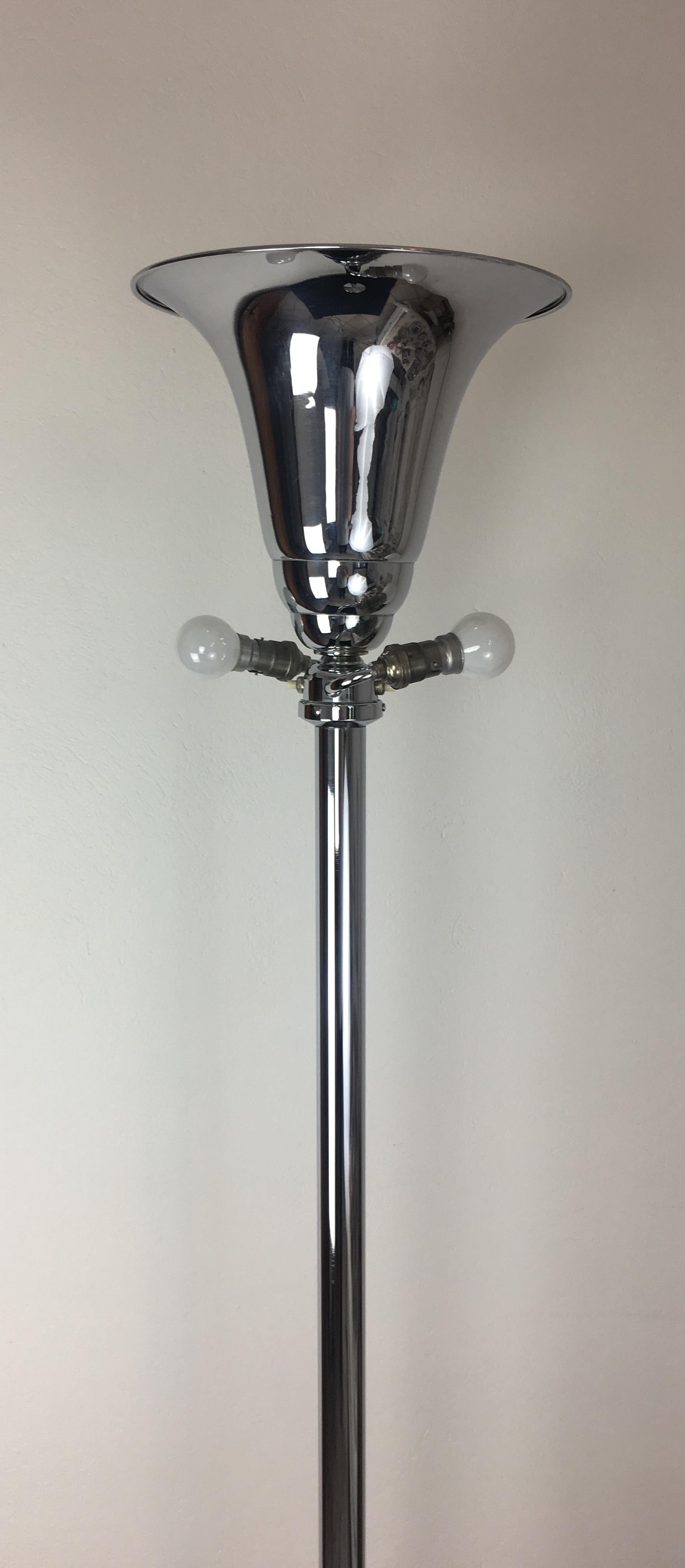 art deco chrome floor lamp