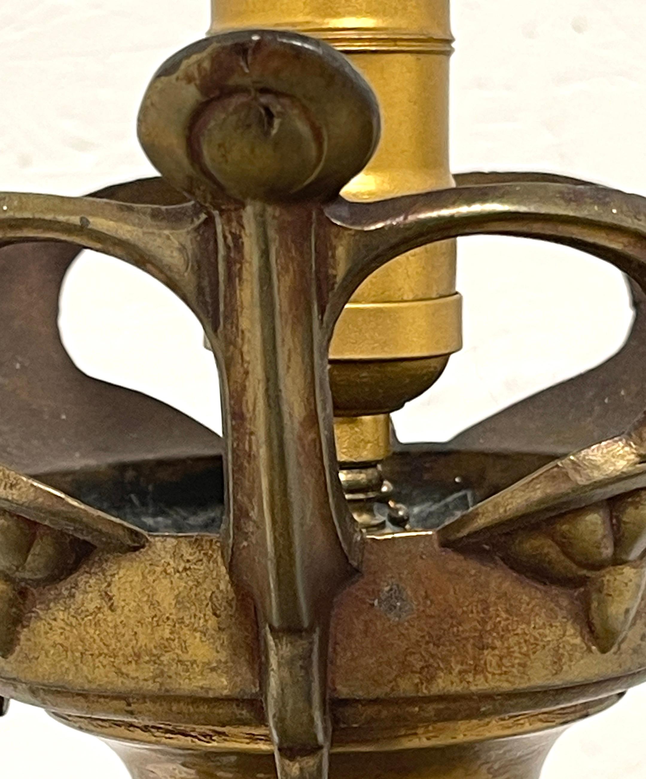 Französische Stehlampe im Art Déco-Stil, polychromiert, mit Cameo-Glasschirm von Muller Frères  im Angebot 6