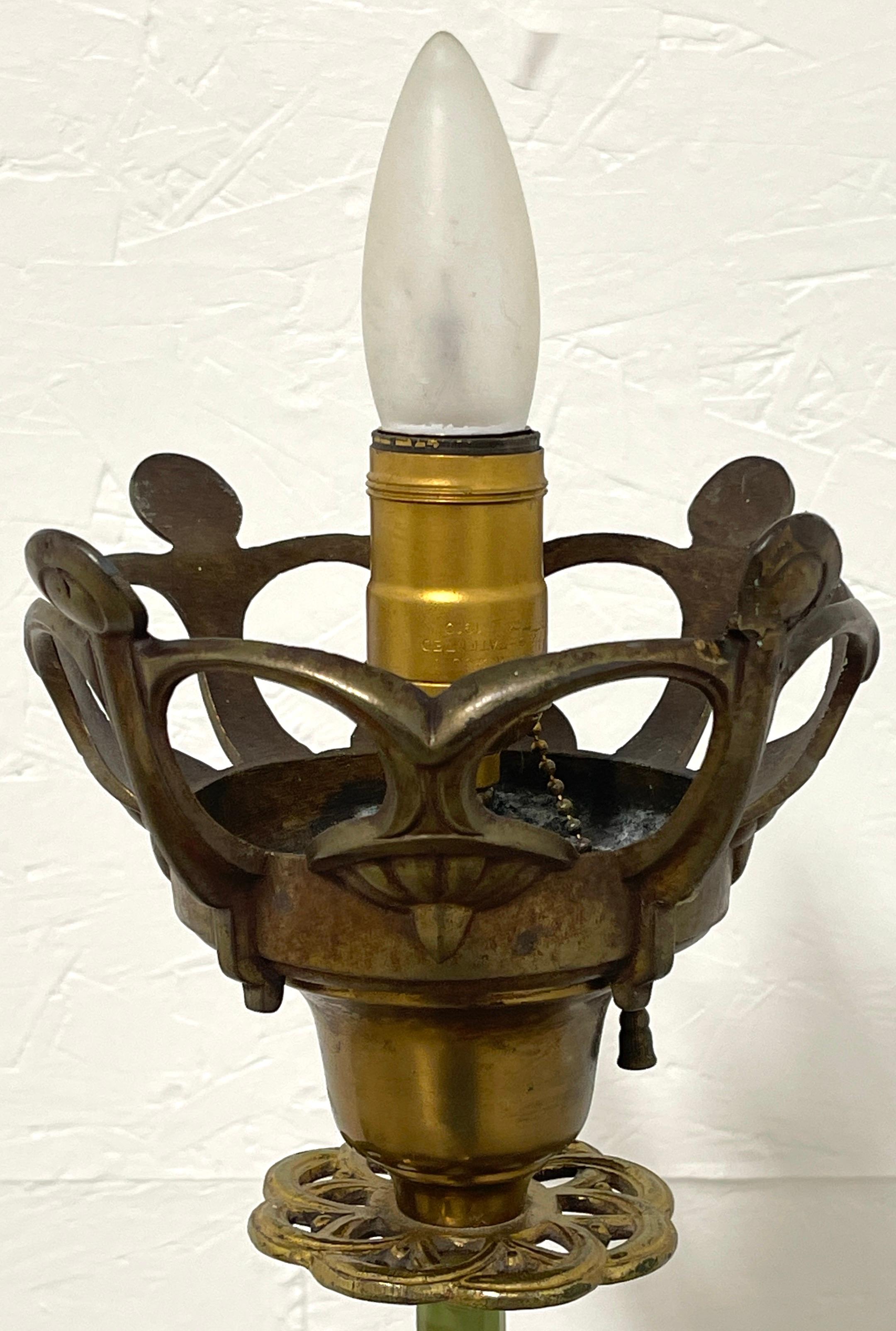 French Art Deco Polychromed Floor Lamp with Muller Frères Cameo Glass Shade  For Sale 9