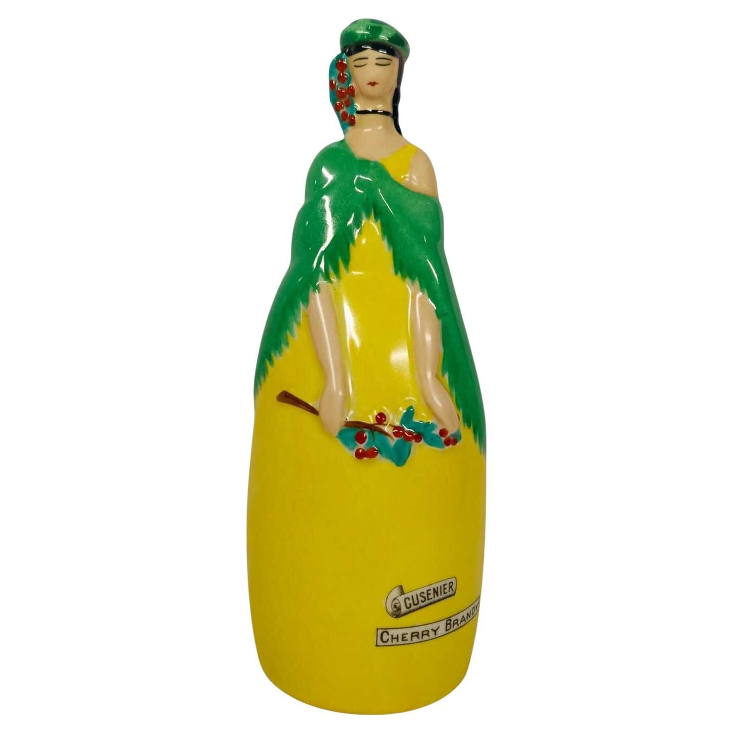 French Art Deco Porcelain Liqueur Bottle by Robj circa 1930