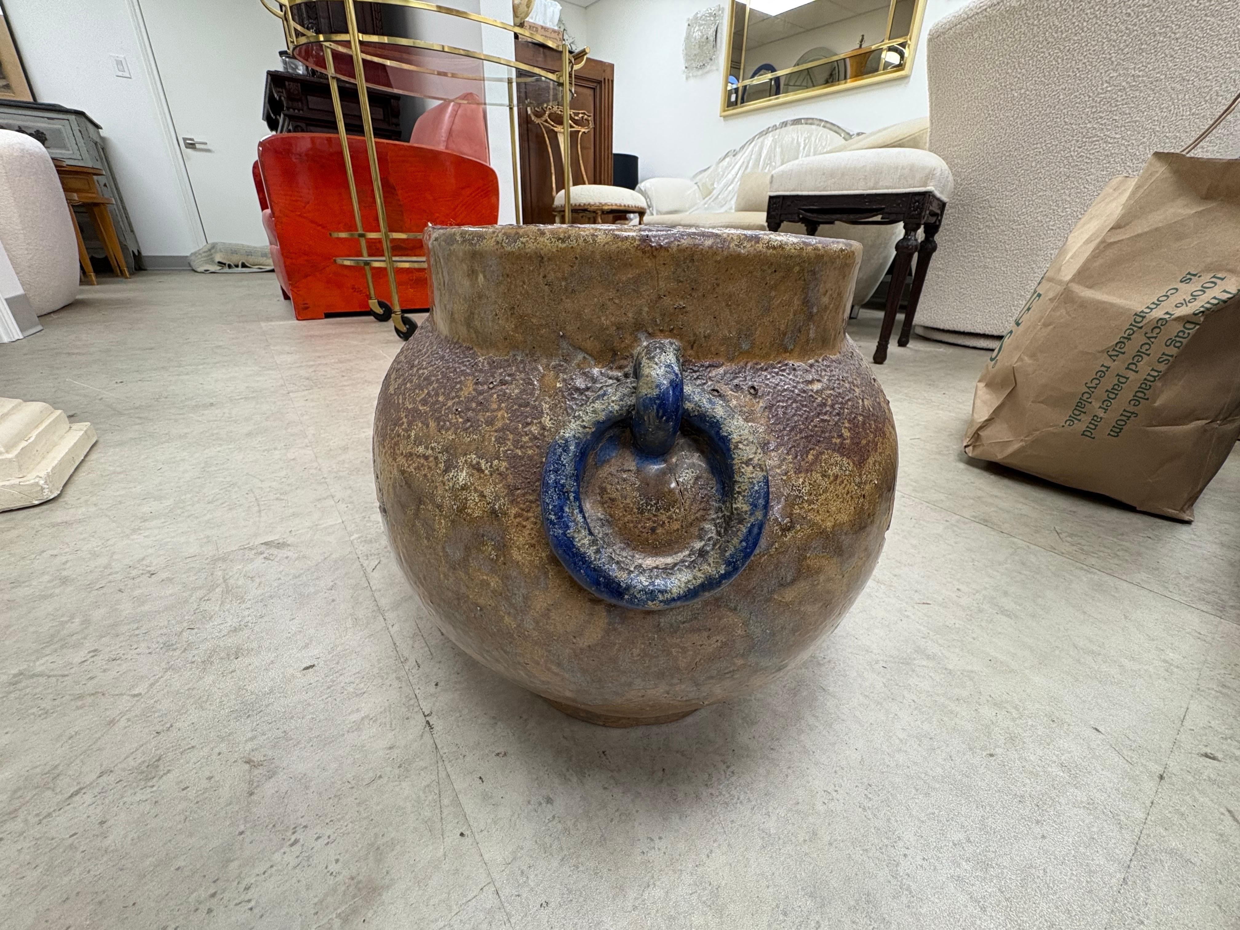 French Art Deco Pottery Jardiniere In Good Condition For Sale In Houston, TX