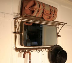 French Art Deco Pullman Hat and Coat Mirror from a Train