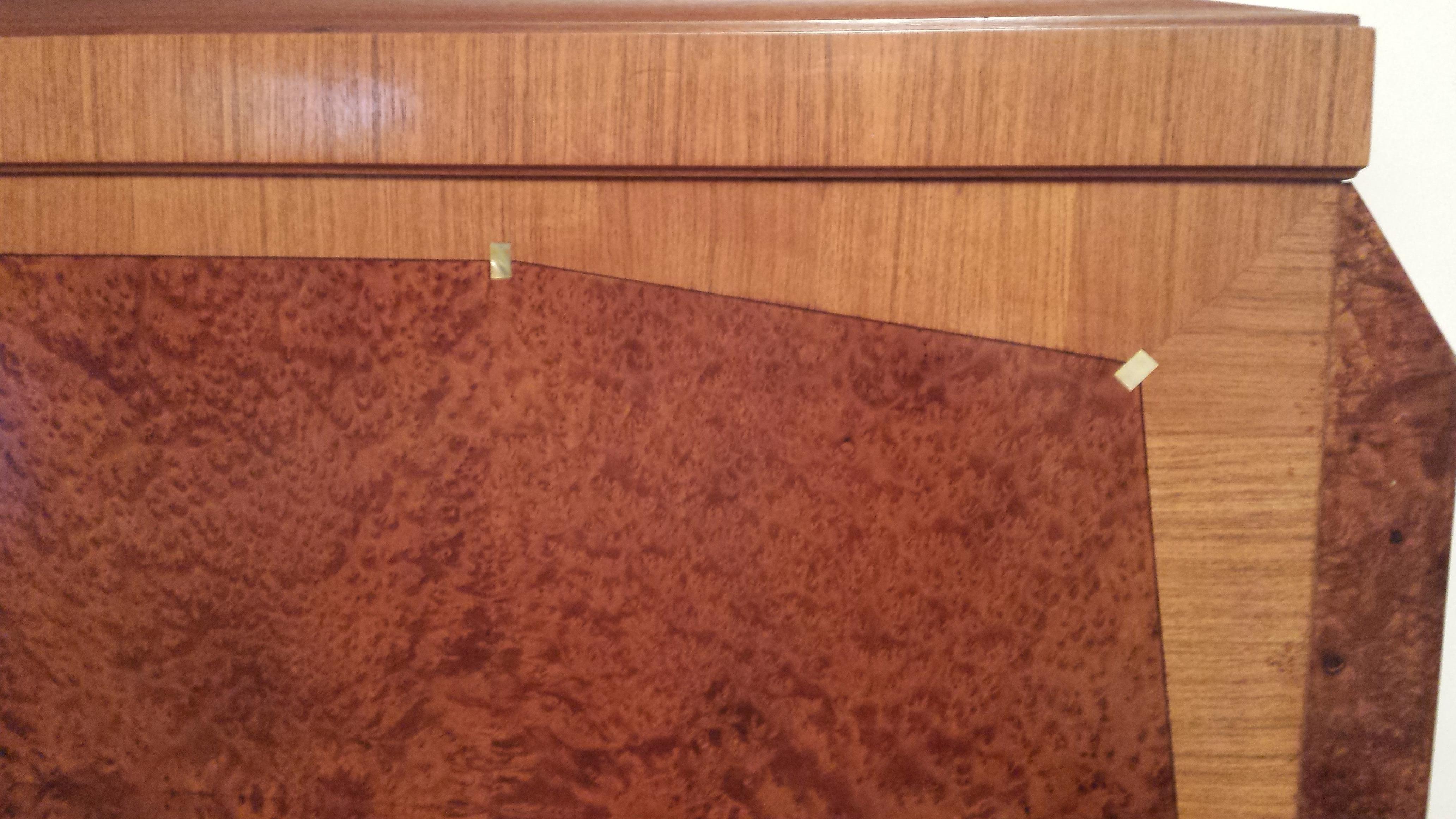 French Art Deco Queen Size Inlaid Thuya Wood Bed, Attributed to Maurice Dufrène 8