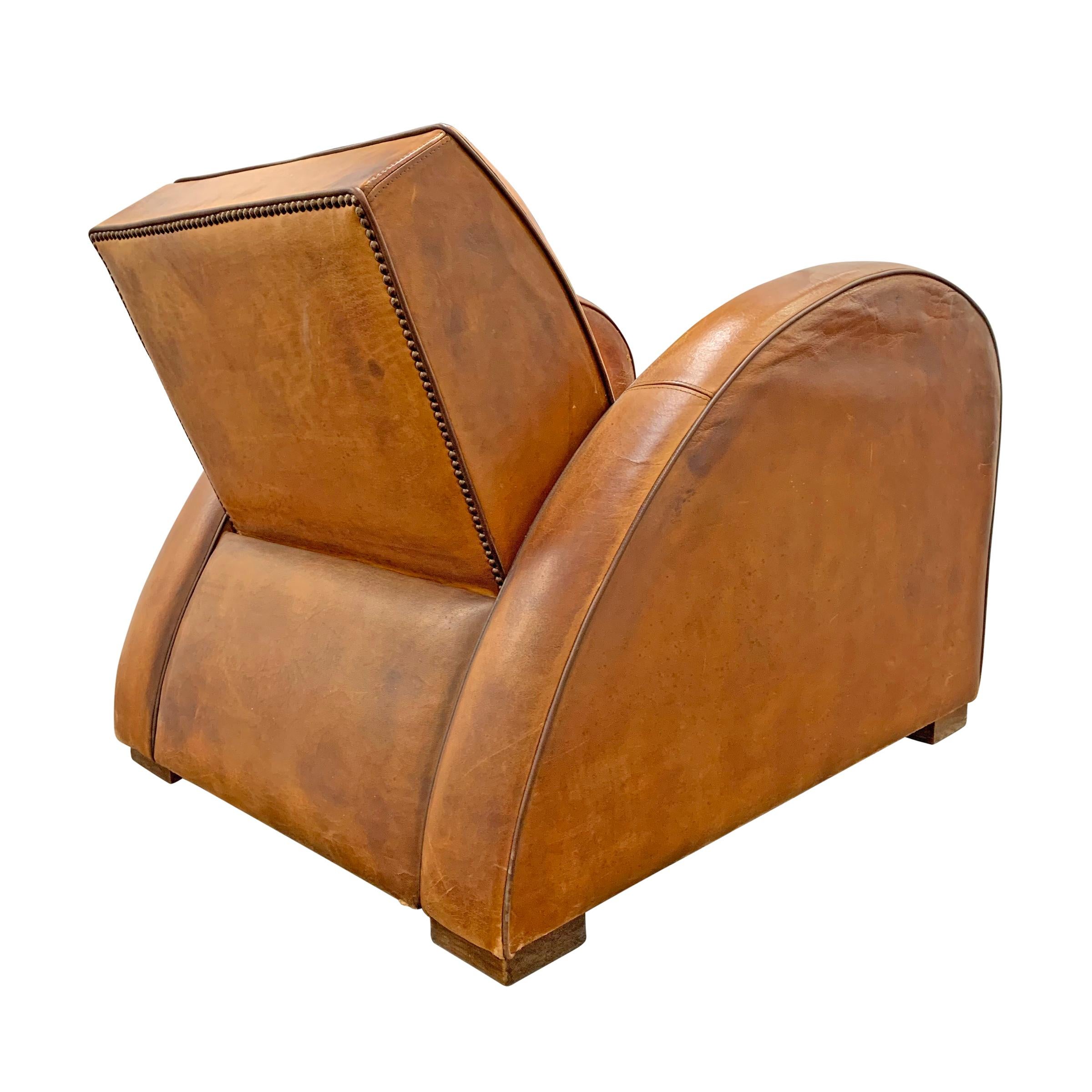 French Art Deco Race Car Club Chair 2