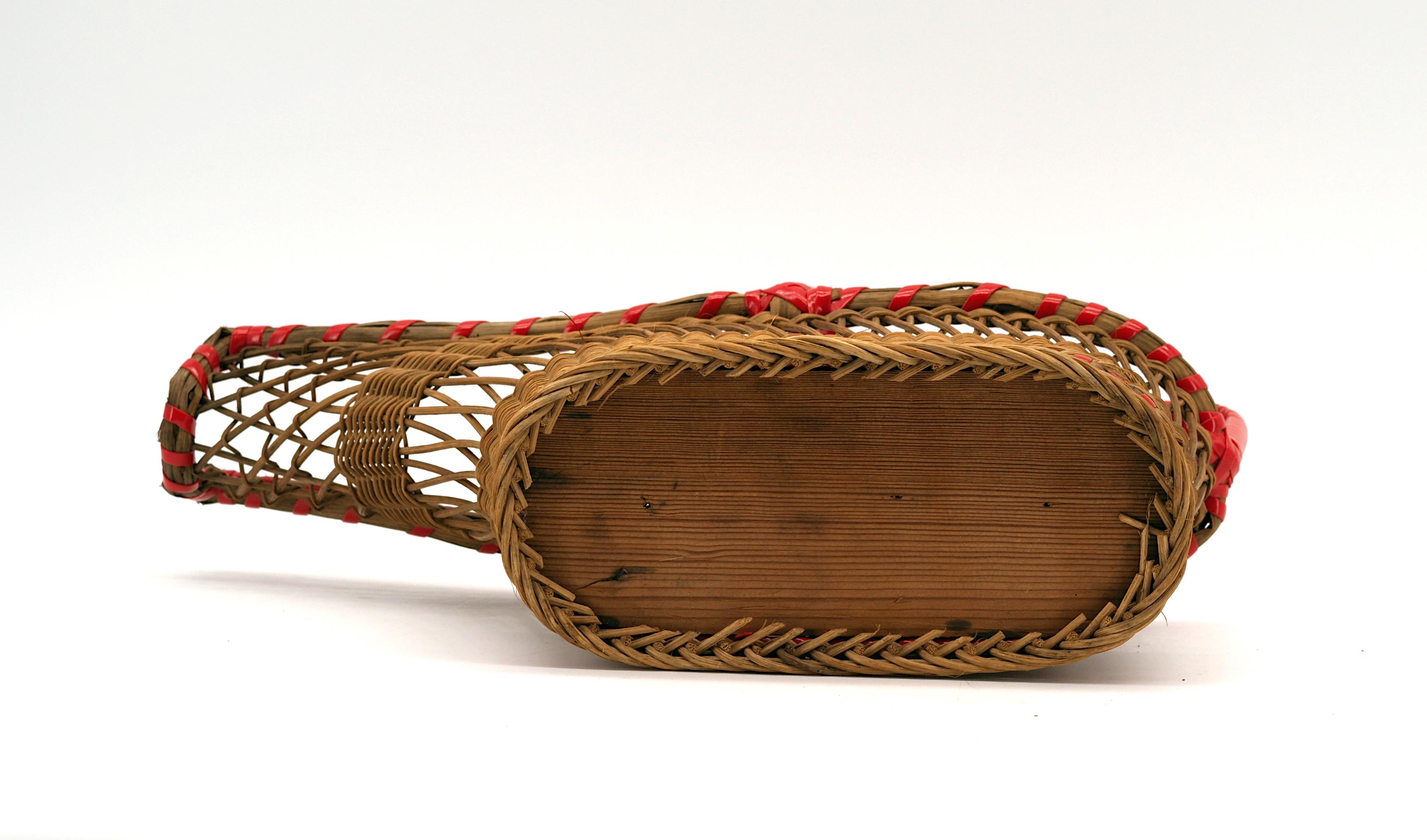Portabottiglie da vino in vimini e rattan Art Deco francese, 1920 in vendita 1