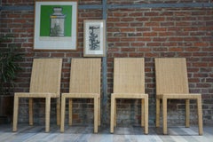Französische Rattanstühle im Art-déco-Stil, entworfen von Jean-Michel Frank für Ecart International