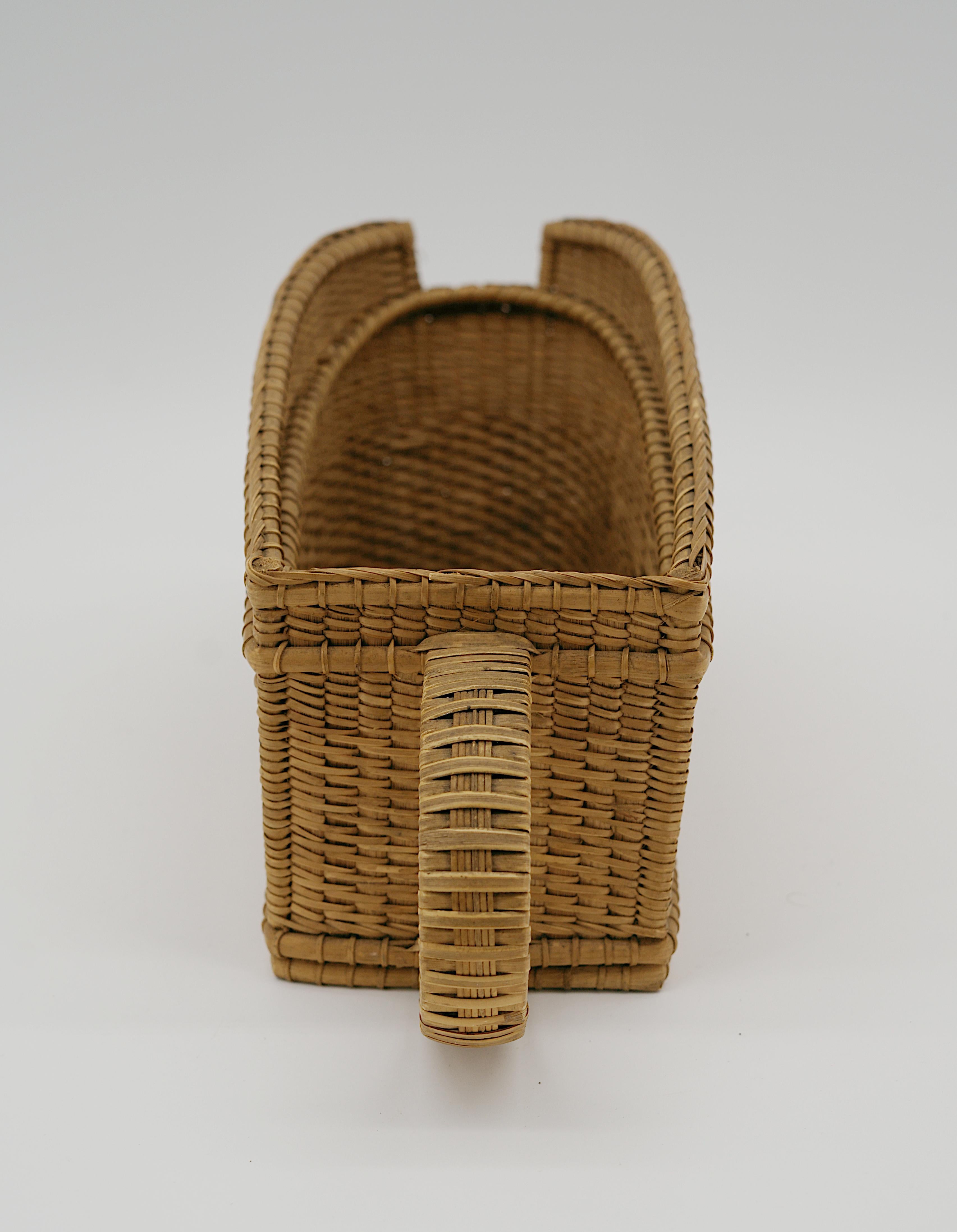 French Art Deco Rattan Wine Bottle Holder, 1920 For Sale 4