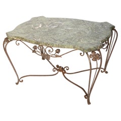 French Art Deco Raymond Subes Marble And Metalwork Coffee Table Outdoor/Indoor