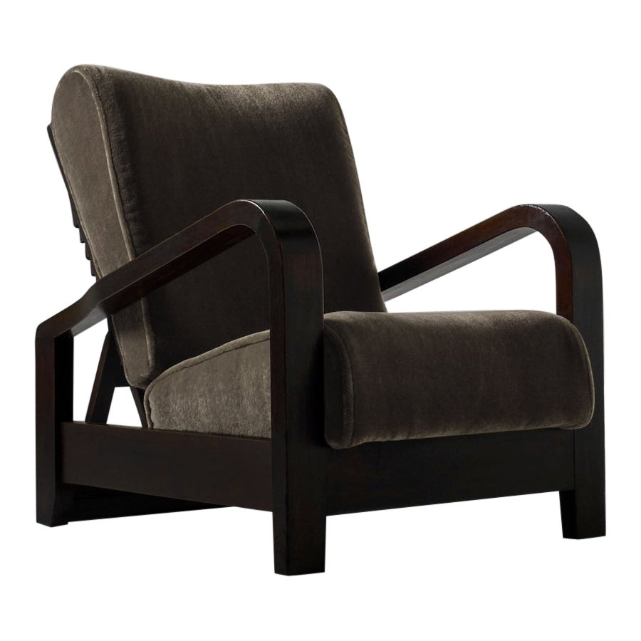 French Art Deco reclining Lounge chair, 1930s