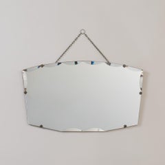French Art Deco Rectangular Beveled Mirror