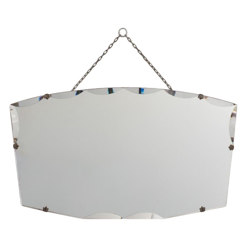 Espejo rectangular biselado de estilo Art Déco francés en venta