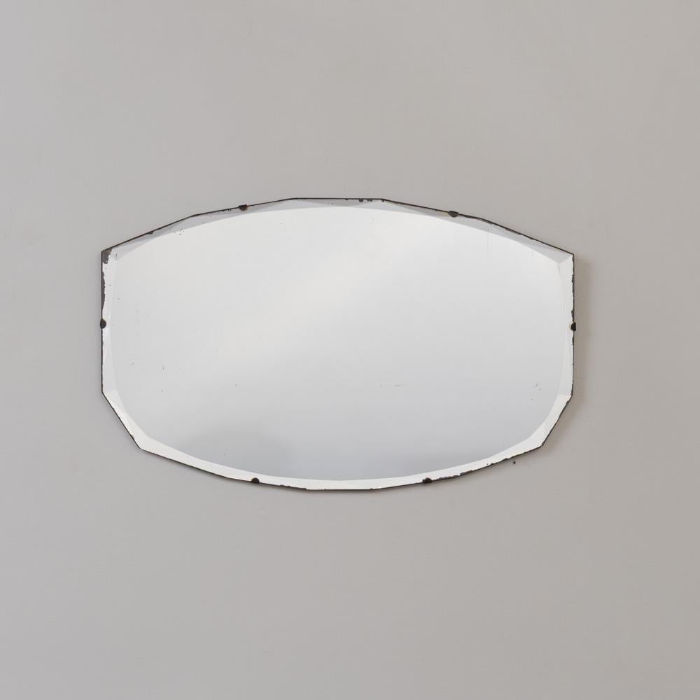 French Art Deco Rectangular Beveled Mirror For Sale