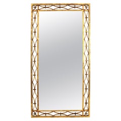 French Art Deco Rectangular Mirror in Gilded Wrought Iron