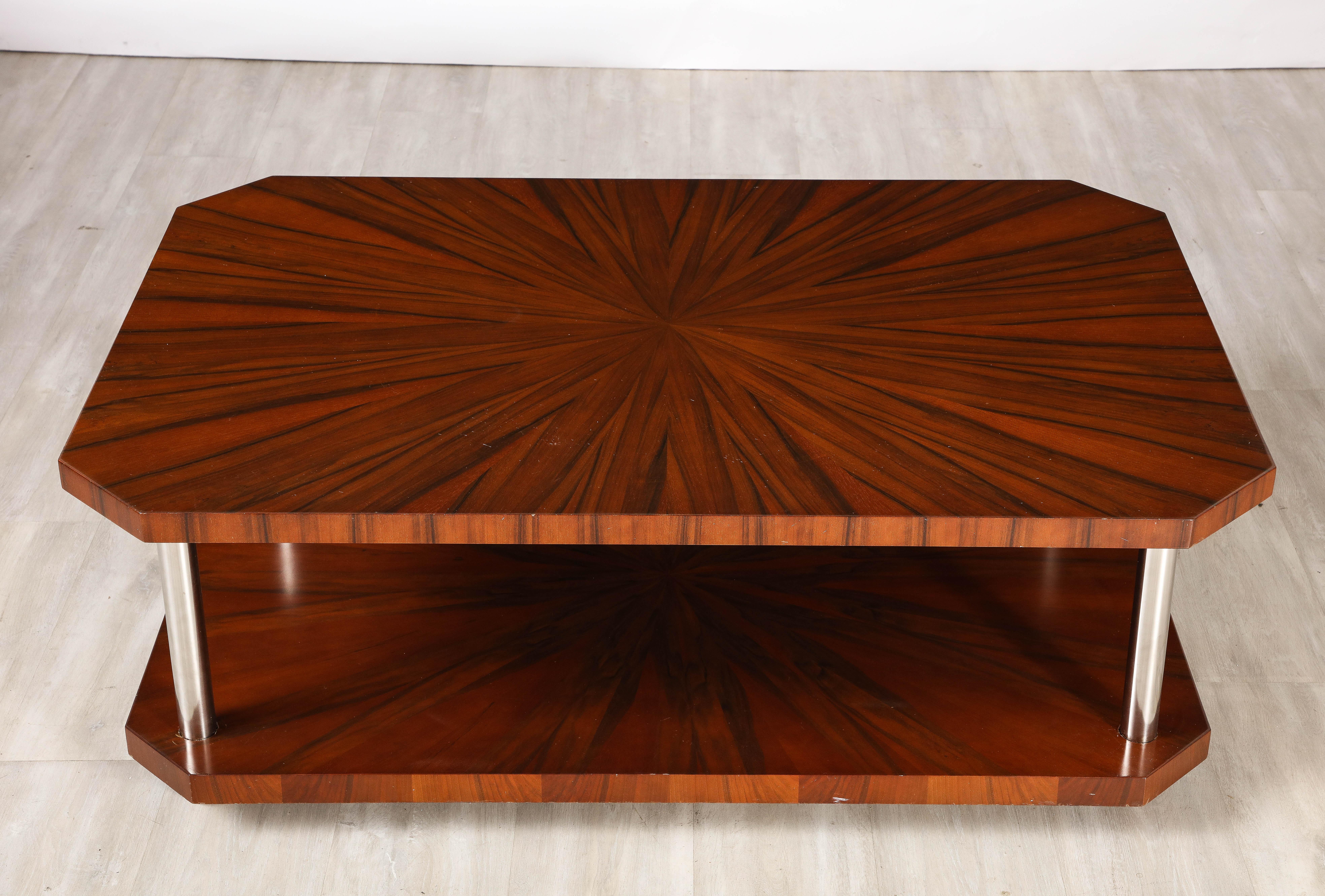 French Art Deco Rectangular Wood Coffee Table, circa 1940  For Sale 9