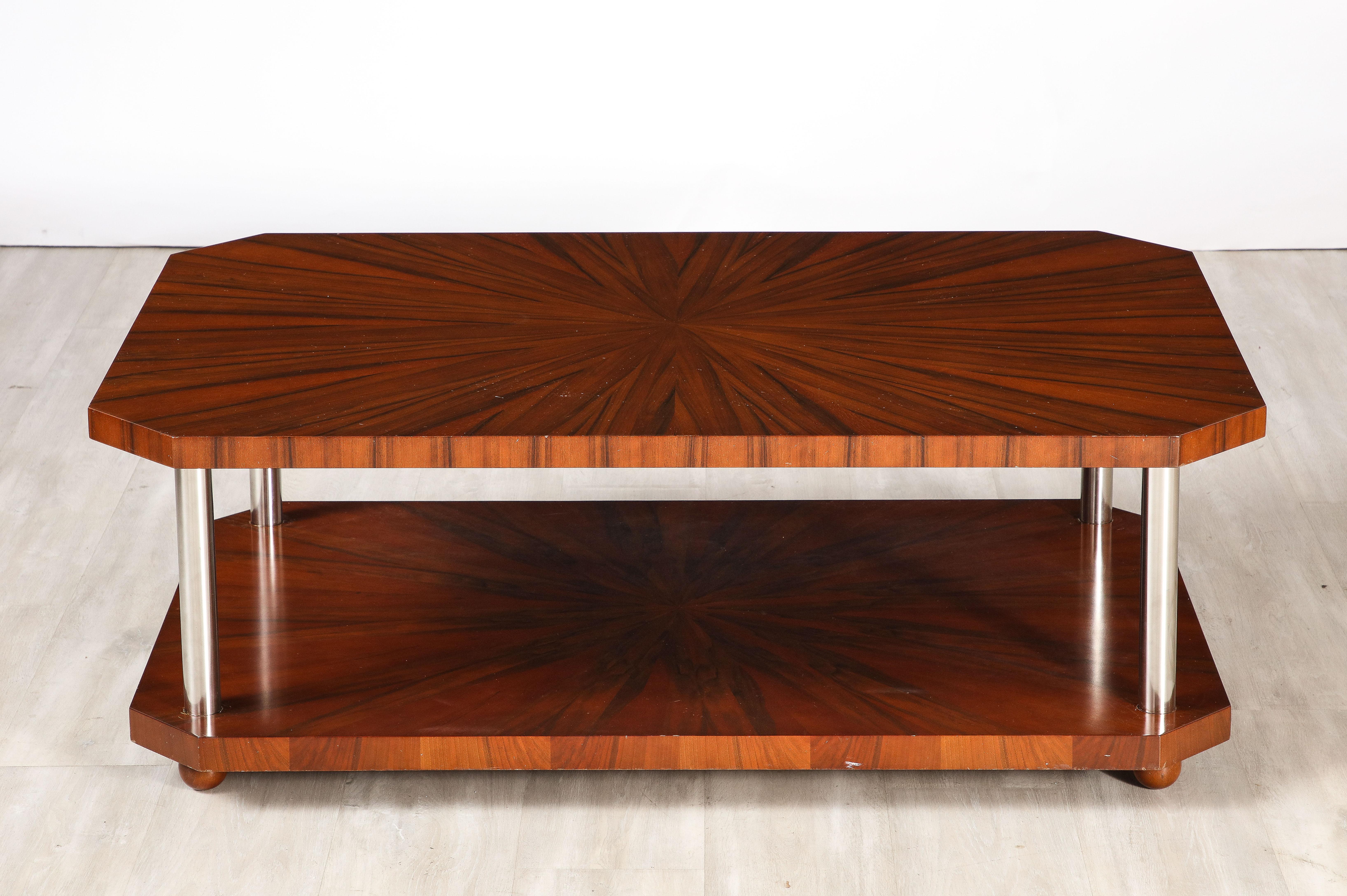French Art Deco Rectangular Wood Coffee Table, circa 1940  For Sale 10