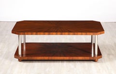 French Art Deco Rectangular Wood Coffee Table, circa 1940