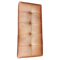 Französische Art Deco Revival Bank mit bronzefarbenem Leder und exotischen Hölzern