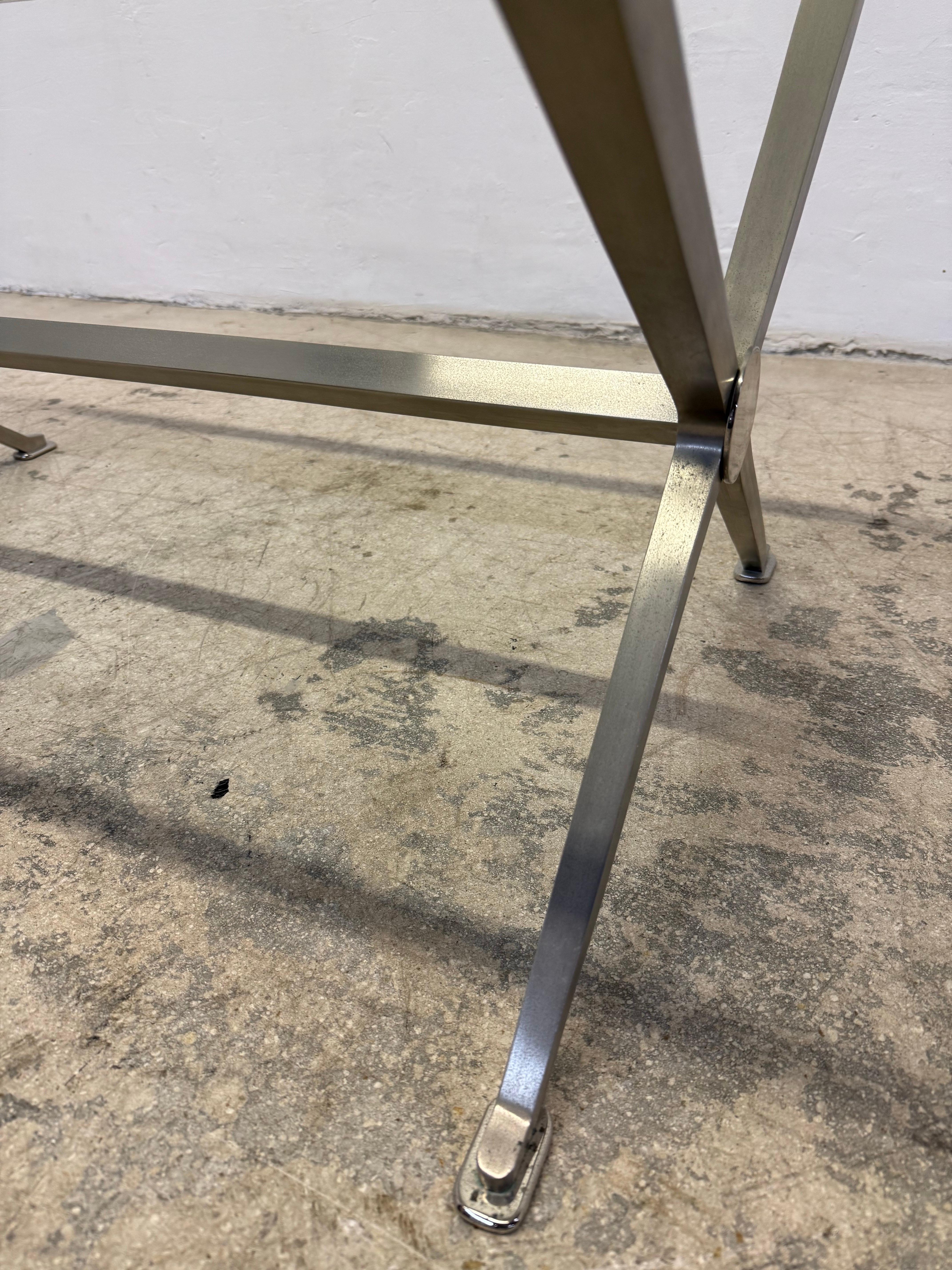 French Art Deco Revival Glass and Steel Coffee or Cocktail Table, 1970s - 2 of 2 For Sale 6