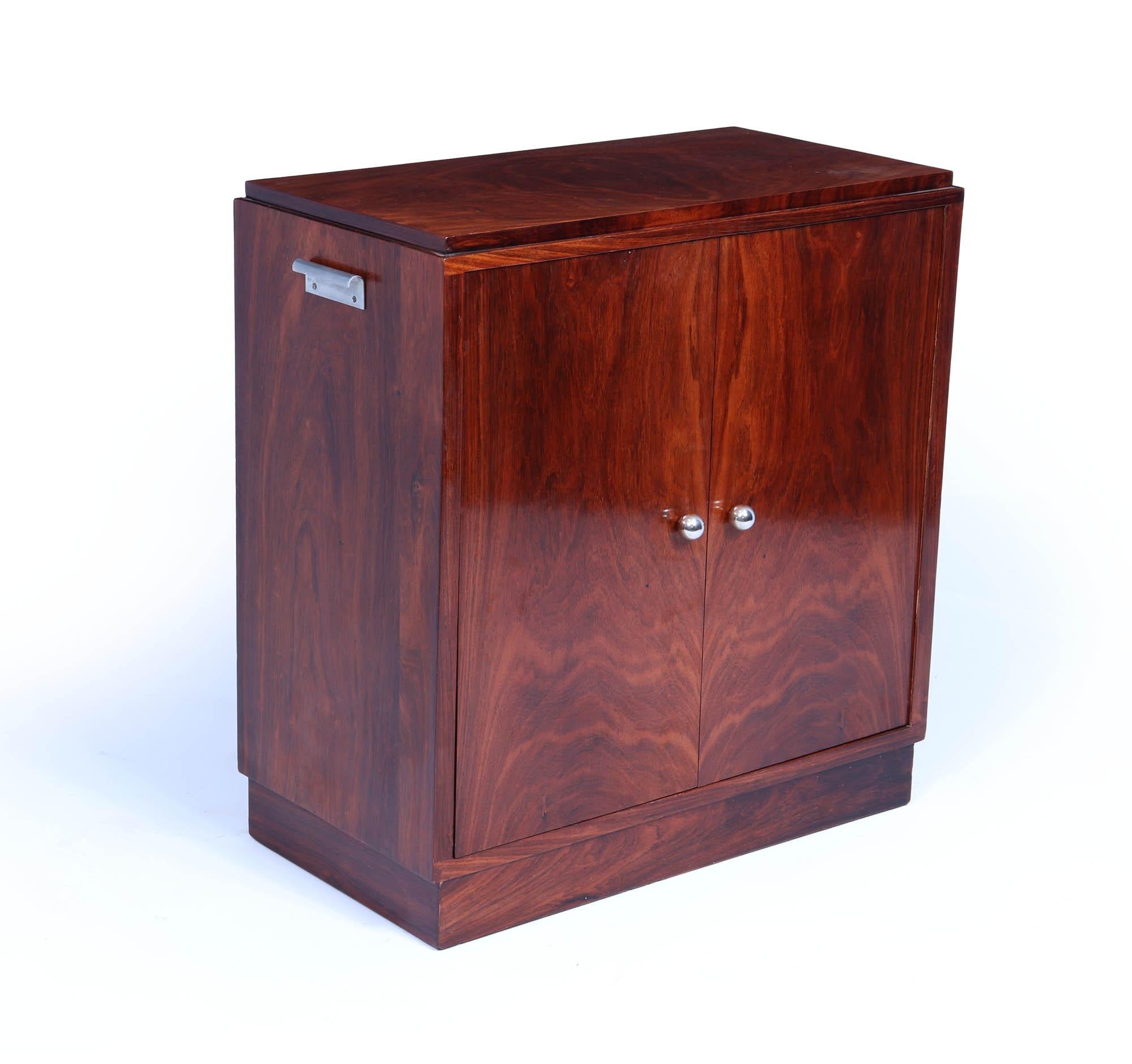 European French Art Deco Revolving Cocktail Cabinet