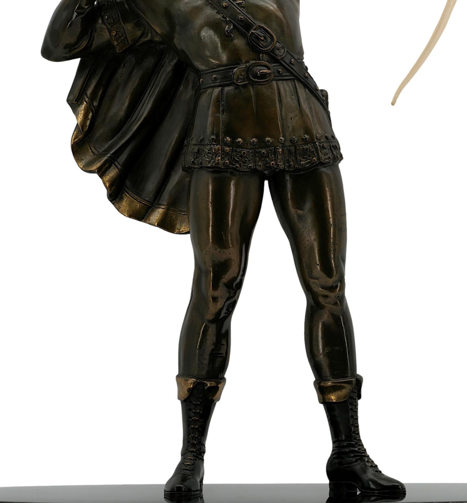 French Art Deco Robin Hood Sculpture, 1930s For Sale 2