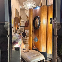 French Art Deco Roller screen, Oregon pine wood, Saint-Étienne,  40's