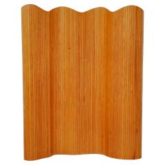 French Art Deco Room Divider in Patinated Pine, 1940s