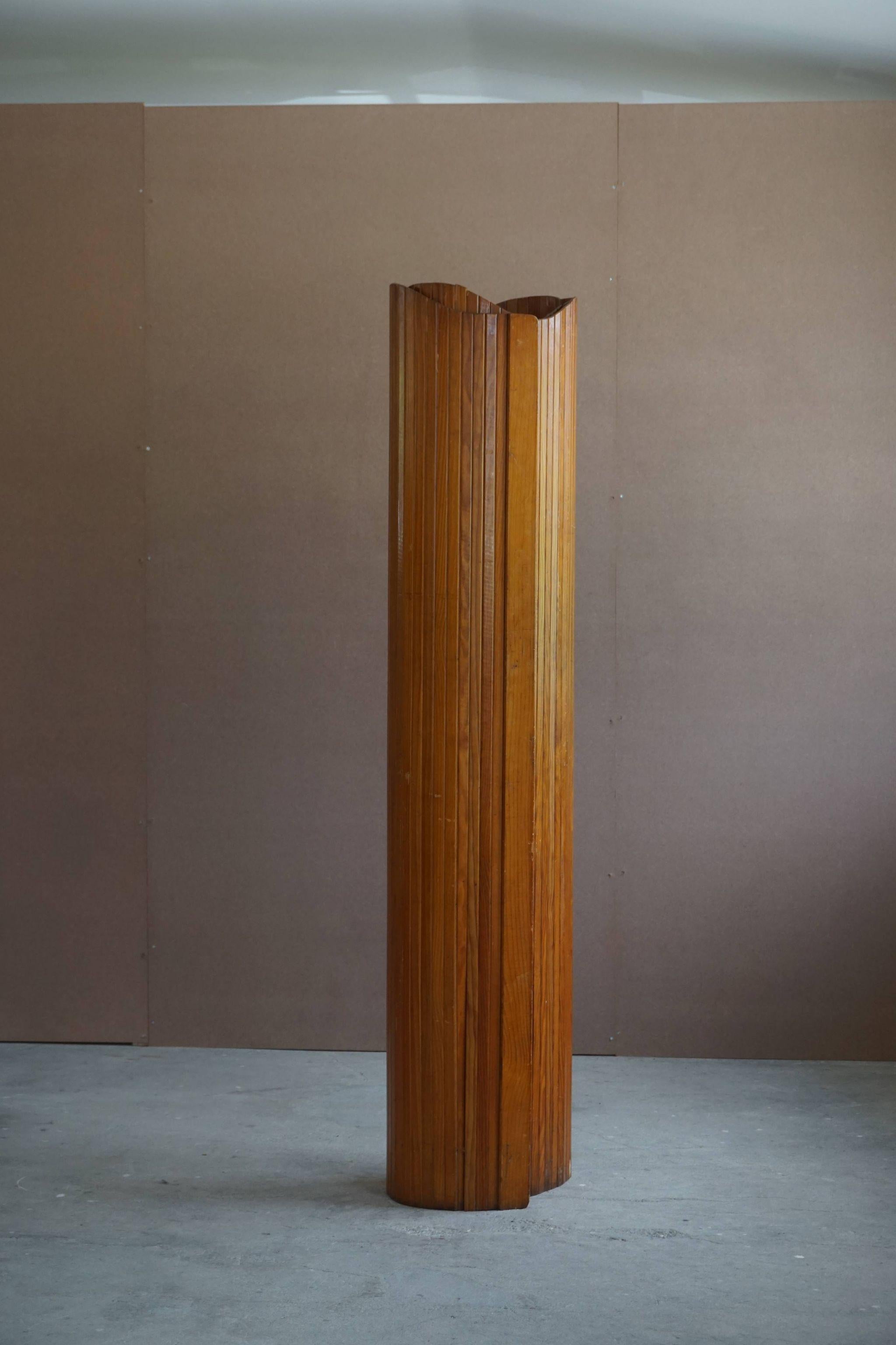 Stained French Art Deco Room Divider in Patinated Pine by Firm Baumann, Paris, 1940s
