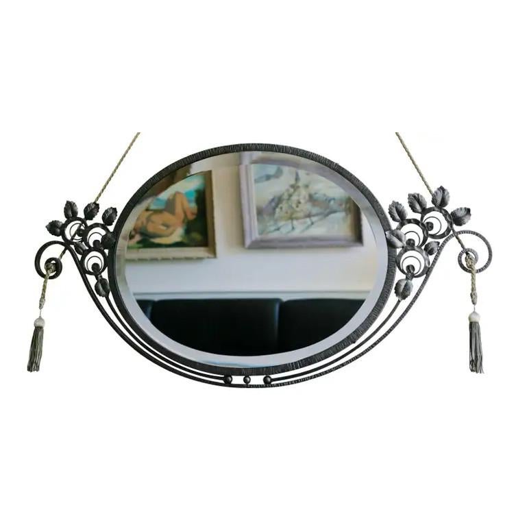 French Art Deco Rosebush Wall Mirror, ca. 1925 For Sale 8