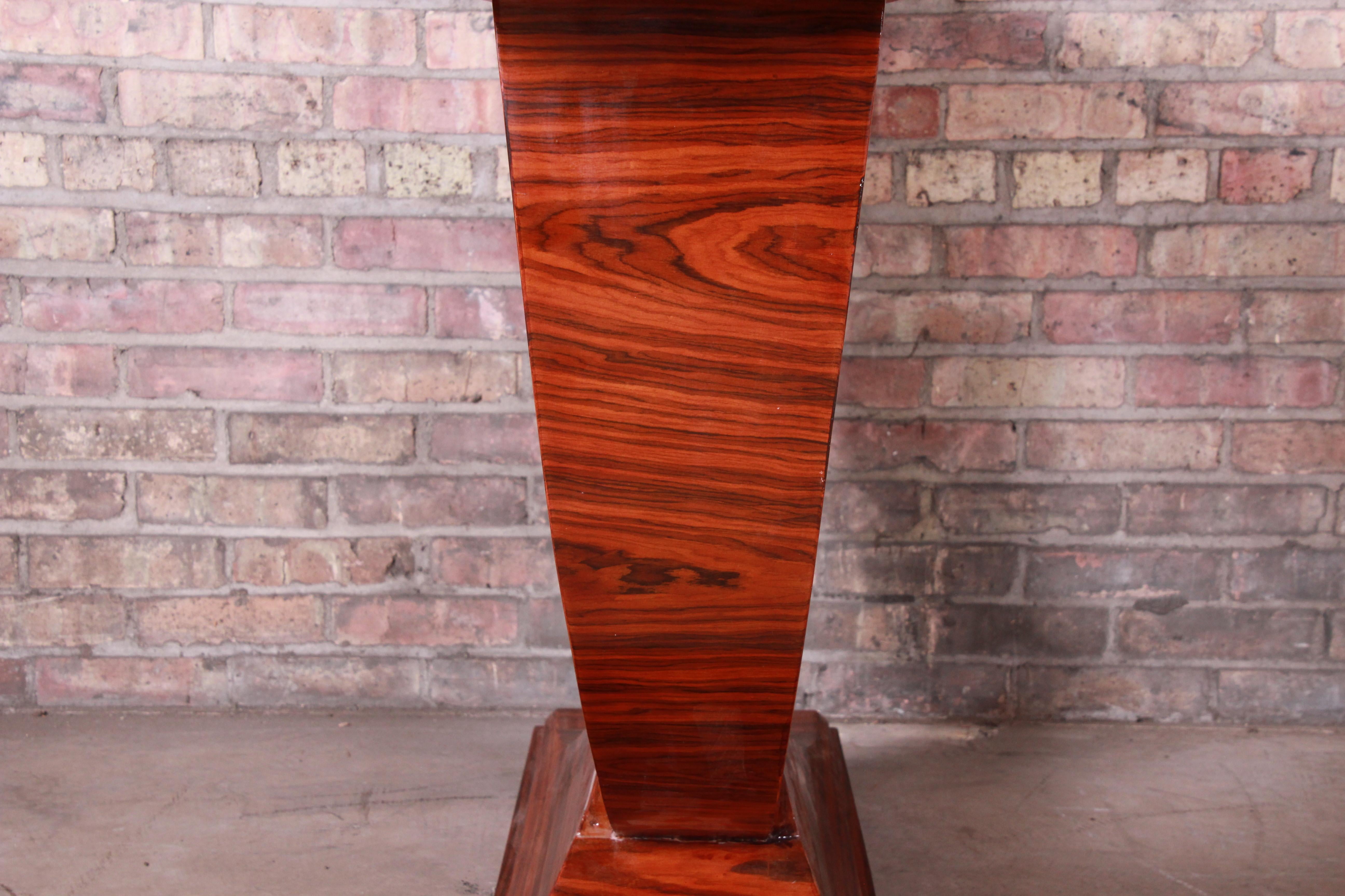 French Art Deco Rosewood and Burled Olive Wood Console Table, circa 1930s 7