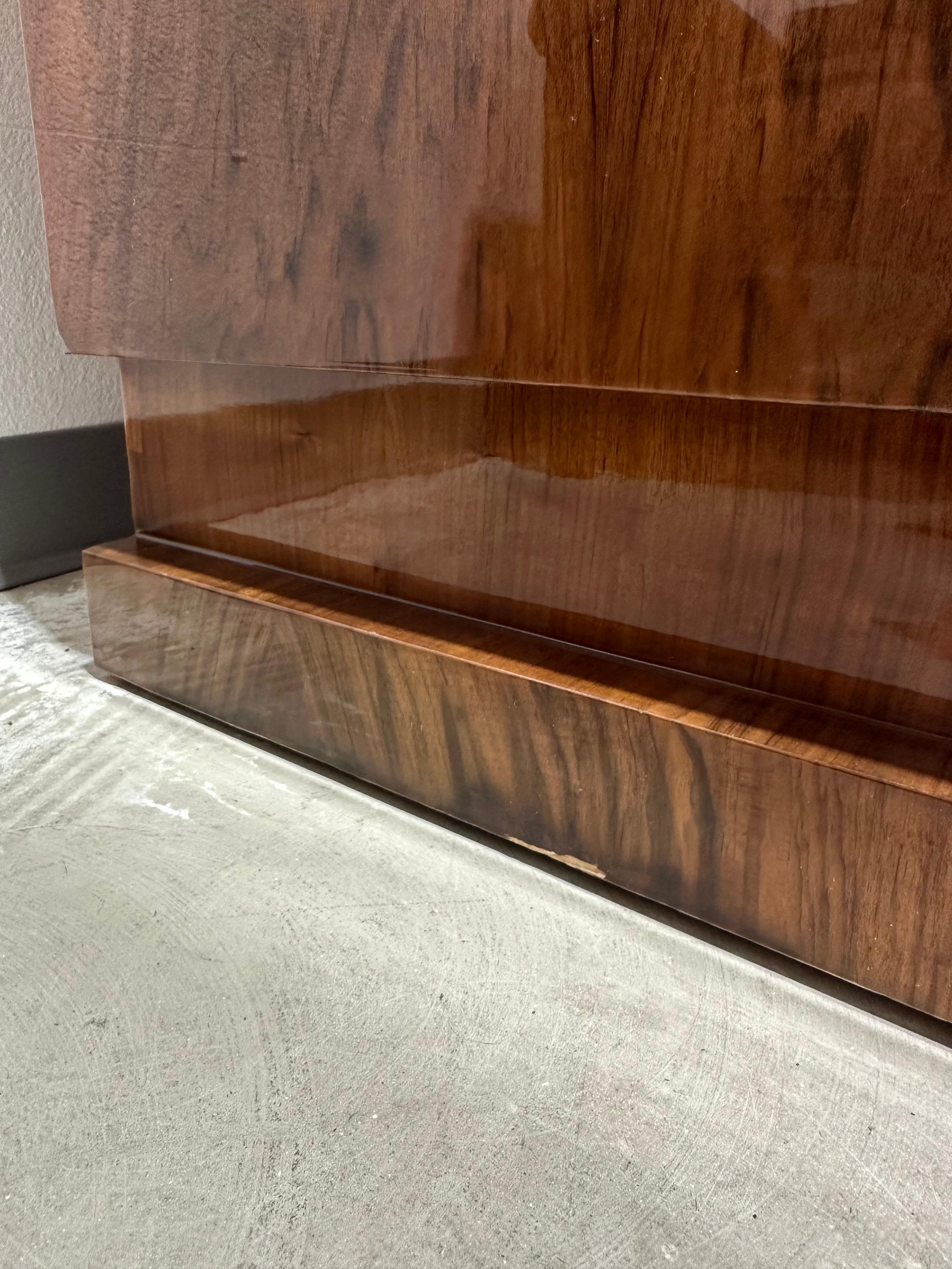 French Art Deco Rosewood and Chrome Credenza Sideboard For Sale 8
