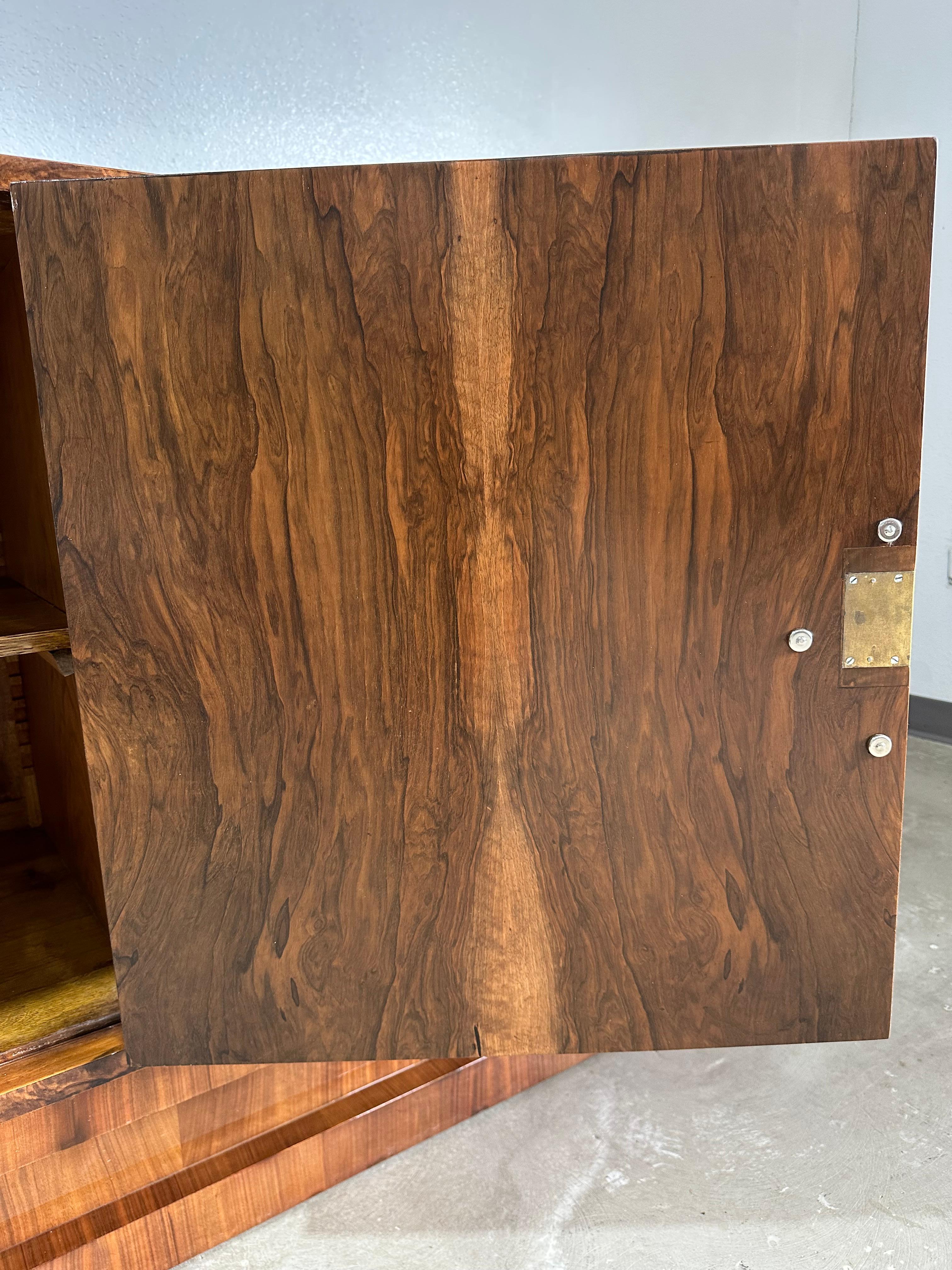 French Art Deco Rosewood and Chrome Credenza Sideboard For Sale 9