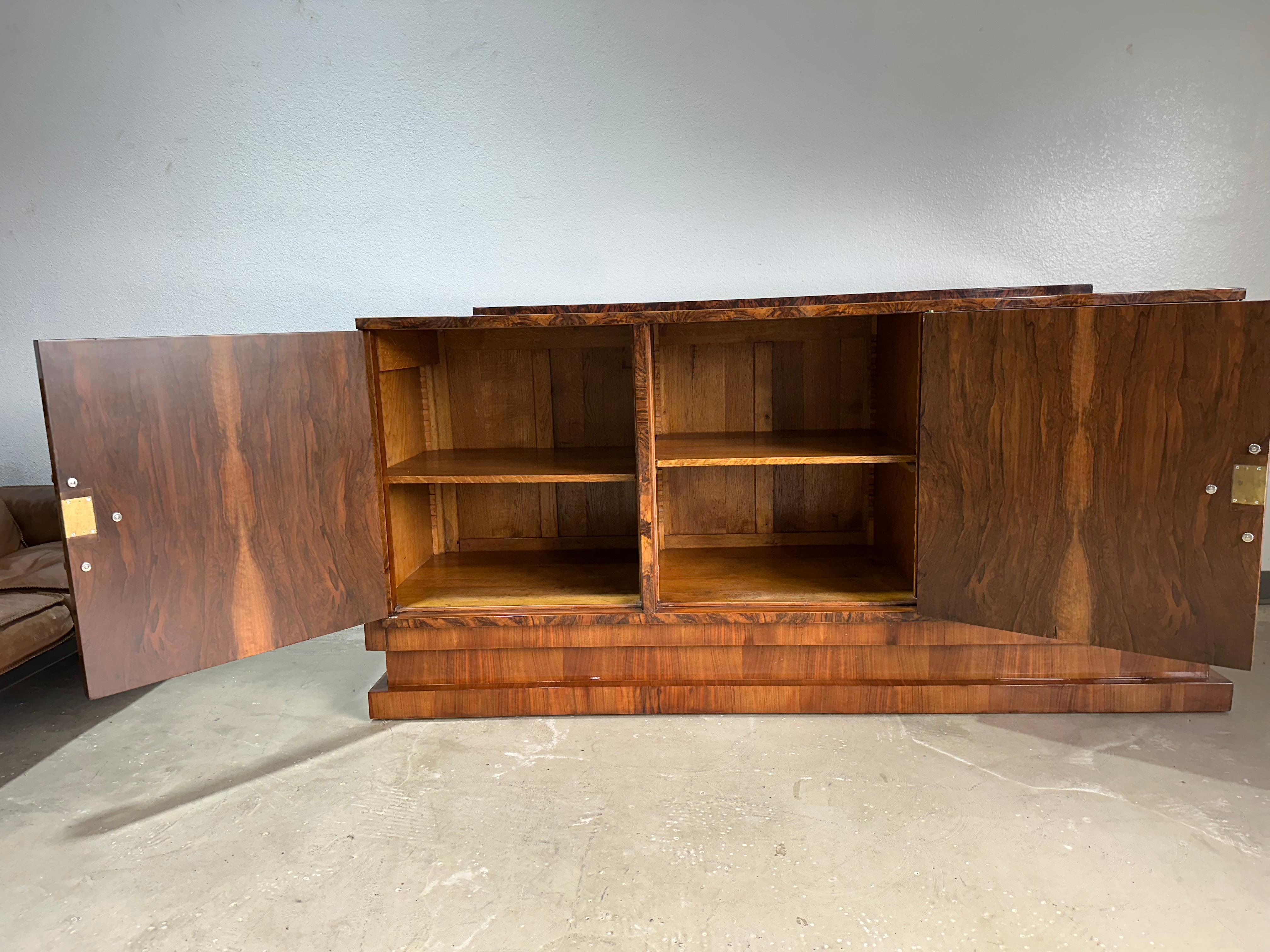 French Art Deco Rosewood and Chrome Credenza Sideboard For Sale 3