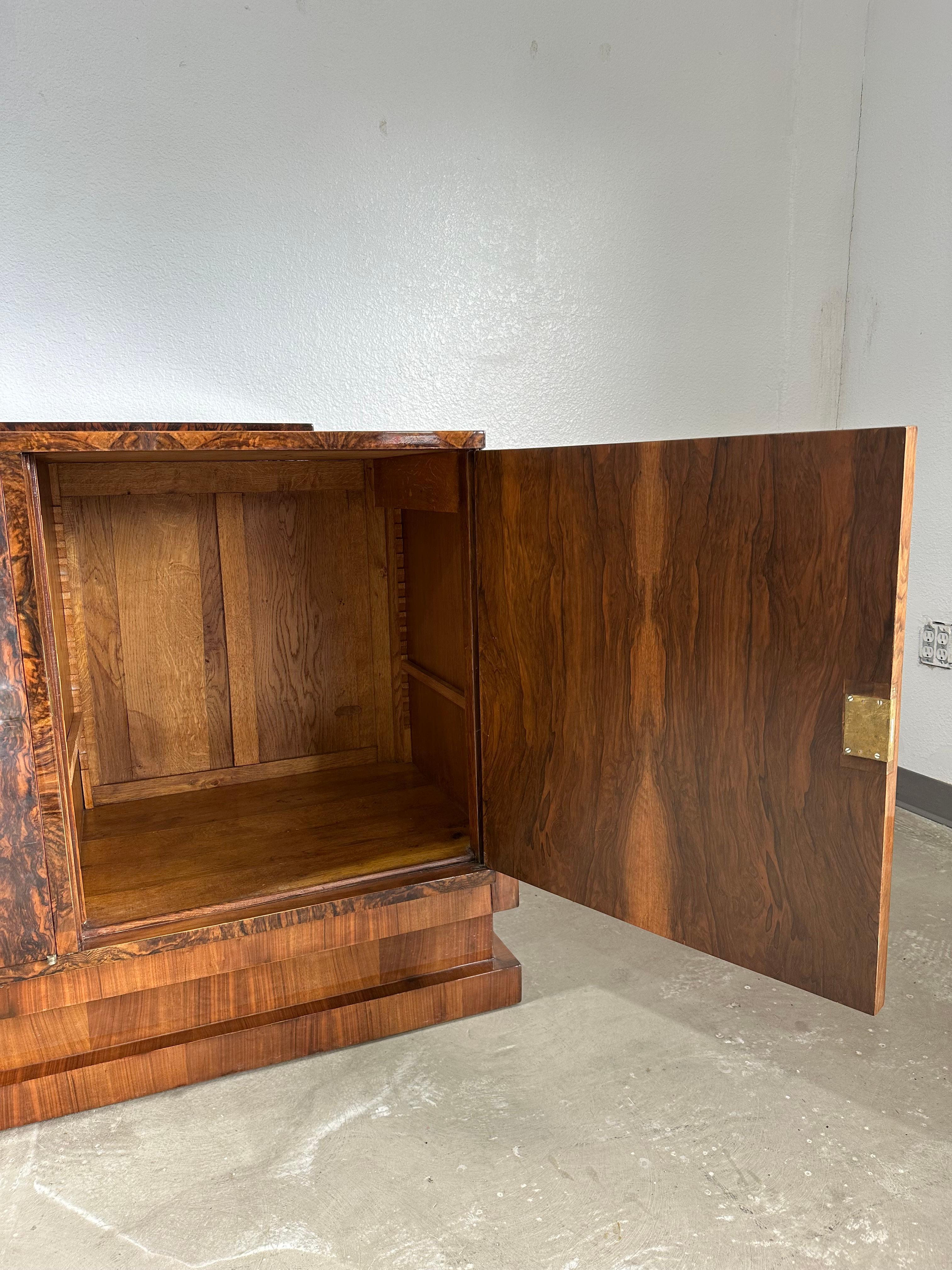 French Art Deco Rosewood and Chrome Credenza Sideboard For Sale 4