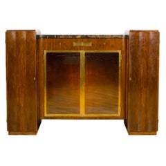 French Art Deco Rosewood and Marble Sideboard, 1925
