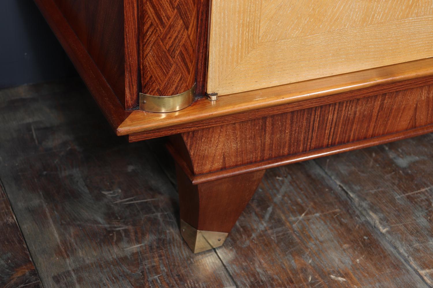 Credenza francese Art Deco in legno di palissandro e Oak in vendita 7