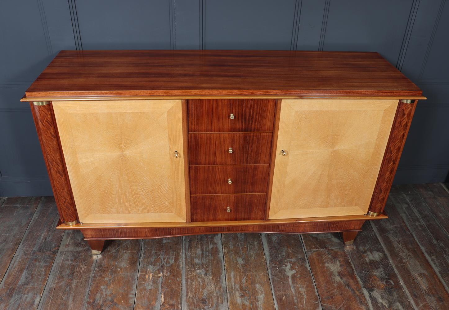 Palissandro Credenza francese Art Deco in legno di palissandro e Oak in vendita
