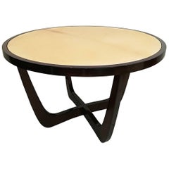 French Art Deco Rosewood and Parchment Table, circa 1930